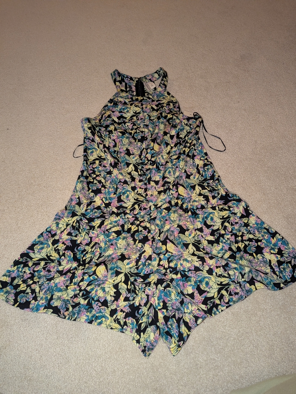 Nwt Ambar Floral Romper Black/Green Sz S